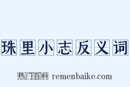 珠里小志反义词是什么意思的图片